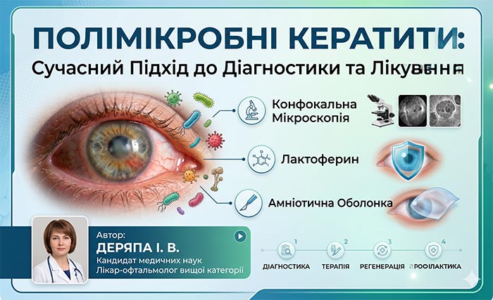 Полімікробні інфекційні кератити: сучасні виклики діагностики, органозбережна терапія та клінічні кейси